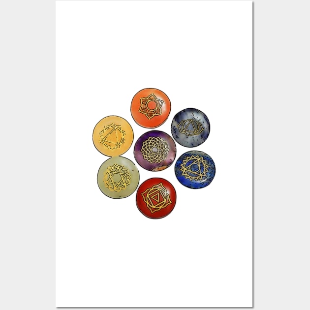 Chakra, reiki stones and symbols Wall Art by bywhacky